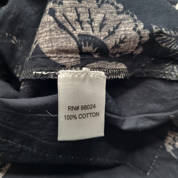 Caroline Constas Puff Sleeve V Neck Floral Dress Black White Tie Waist Small - Picture 9 of 10